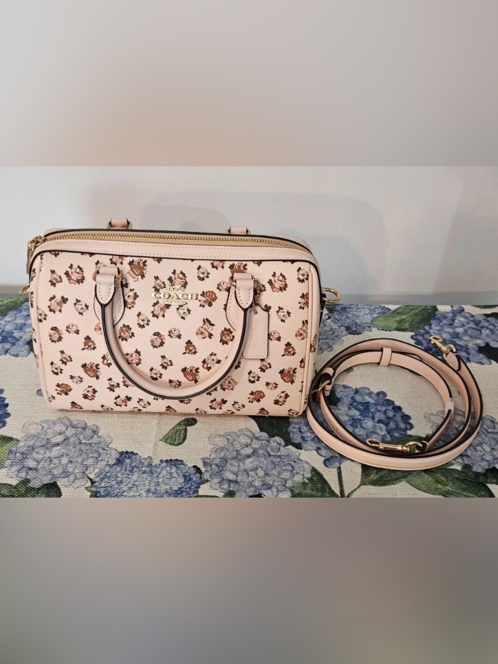 Coach Rowan Satchel Rose Print (MSRP $398)